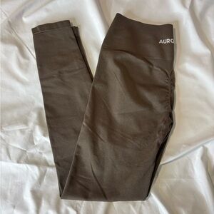 AUROLA Workout Leggings for Women Seamless Scrunch Tights Chestnut Brown